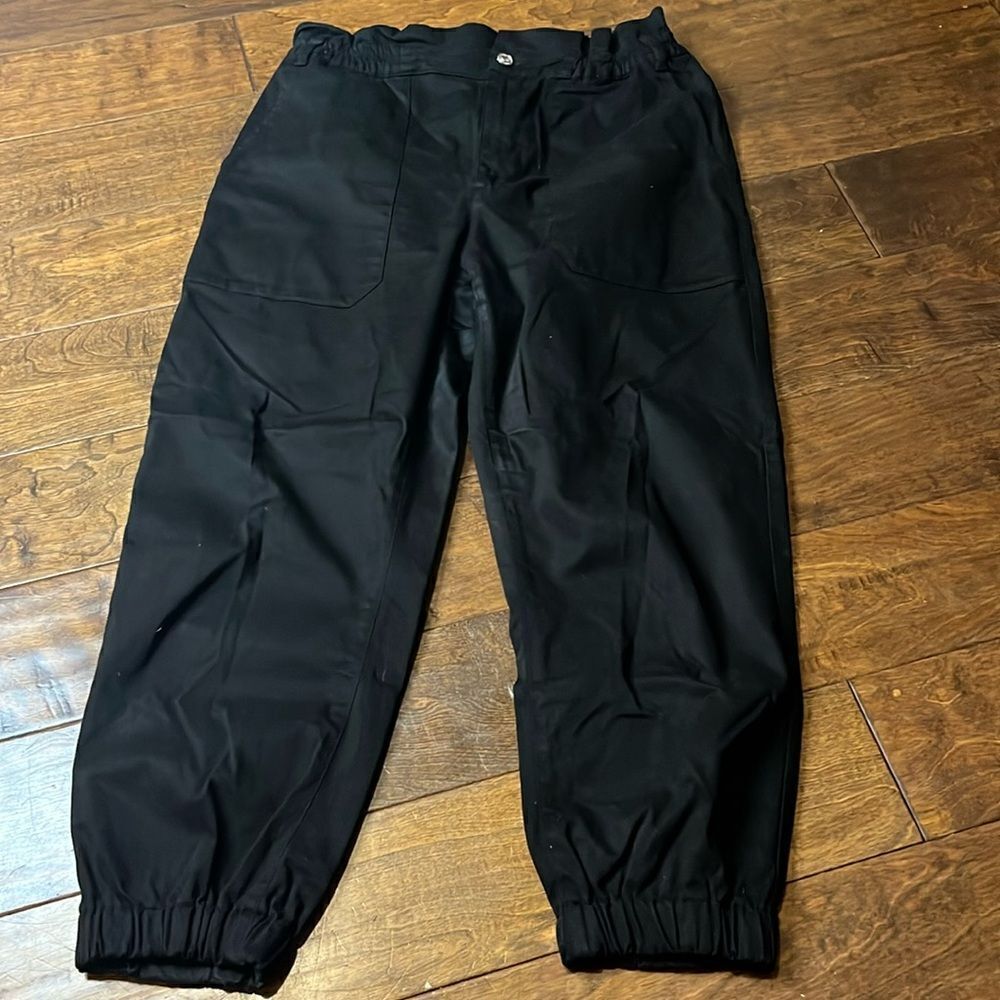 Zara Black Paper Bag Baggy Jogger Pants, size 10!